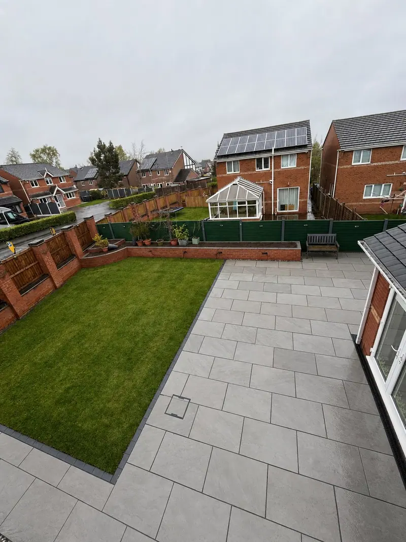 Paved patio and lawn completed by RB Landscapes