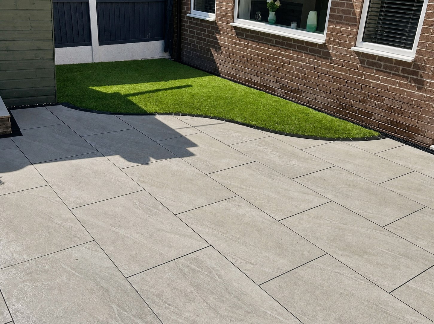 Paved garden and lawn completed by RB Landscapes